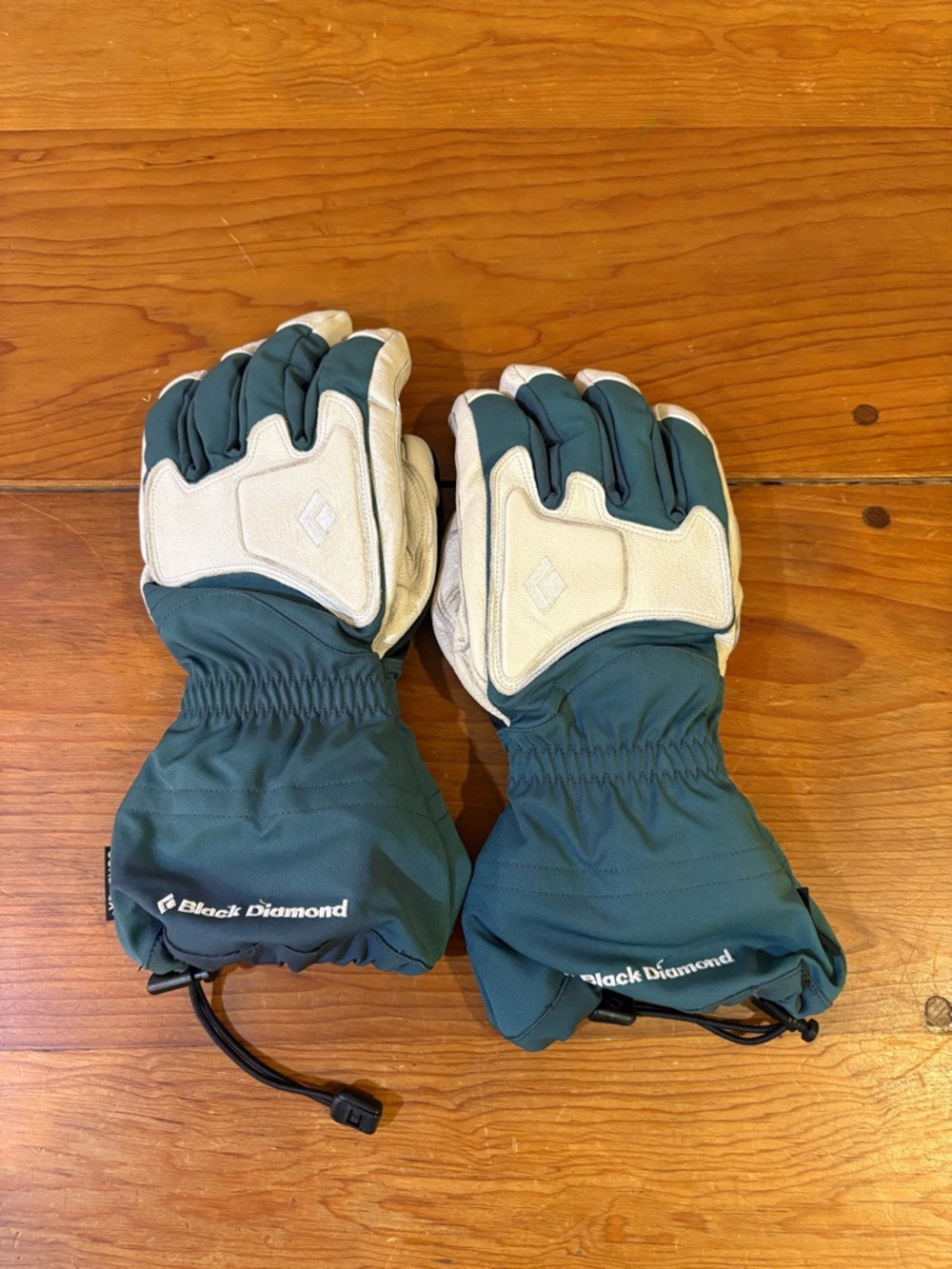 Black Diamond Guide Gloves GoreTex Green/White Leather Nylon Women Size S Wool